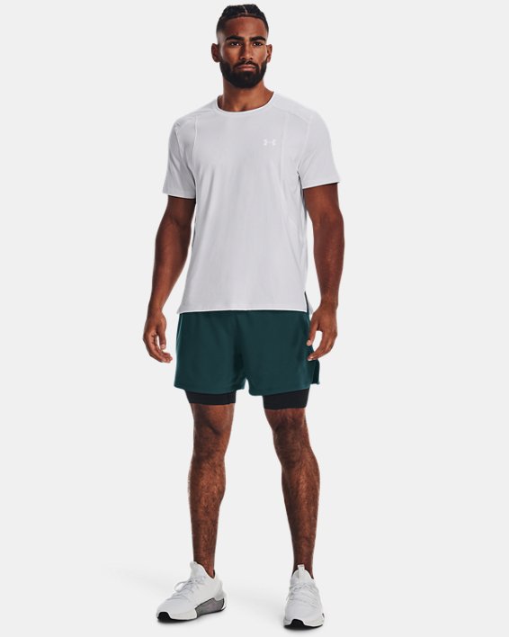Men's UA Iso-Chill Run 2-in-1 Shorts, Green, pdpMainDesktop image number 2